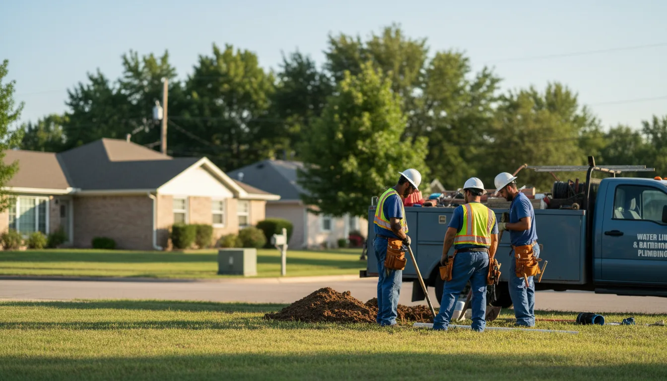 Residential water line and bathroom plumbing service in Winfall, NC